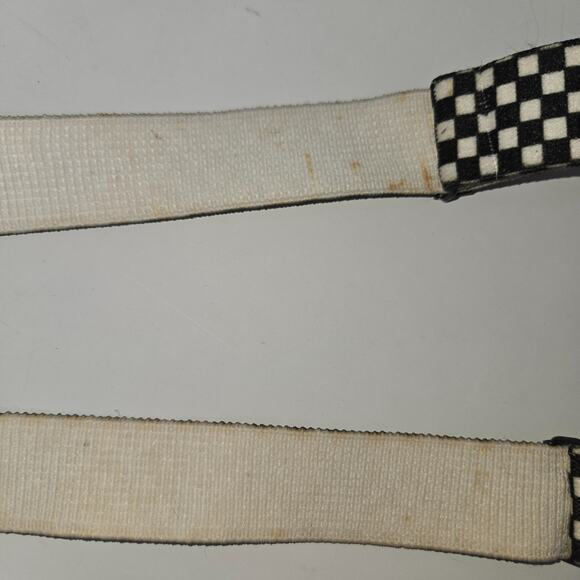 Vintage Boys Black and White Checkered Suspenders Adjustable 20" to 30" Clips - Picture 10 of 10